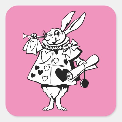 Alice in Wonderland white rabbit Square Sticker