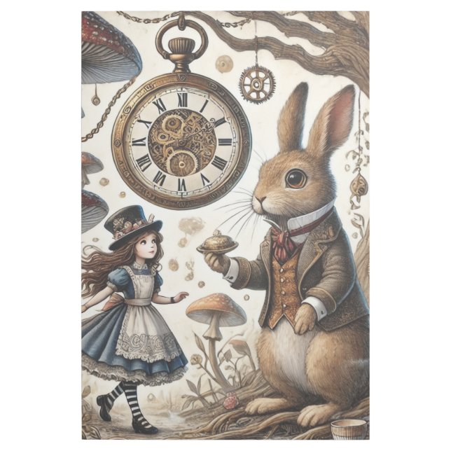 Alice in Wonderland White Rabbit tea Art (Front)
