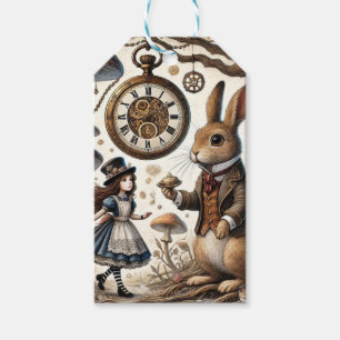 Alice in Wonderland White Rabbit tea Art Gift Tags