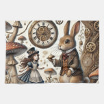 Alice in Wonderland White Rabbit tea Art Kitchen Towel