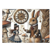 Alice in Wonderland White Rabbit tea Art Light Switch Cover