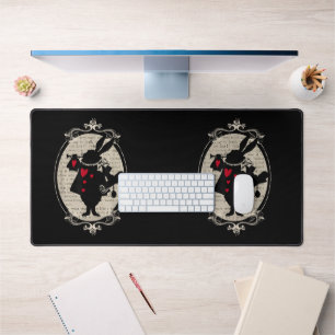 Alice In Wonderland White Rabbit Vintage Book Desk Mat