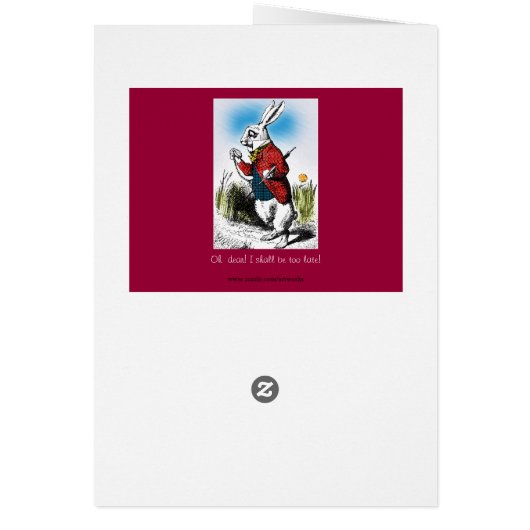 Alice in Wonderland White Rabbit Watch Card (Back)