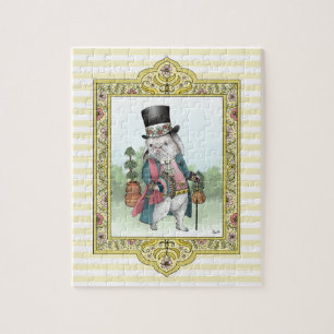 Alice in Wonderland White Rabbit Wearing Clothes Jigsaw Puzzle
