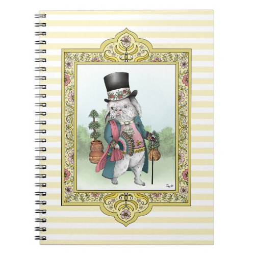 Alice in Wonderland White Rabbit Wearing Clothes Notebook