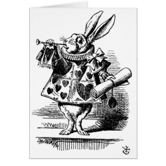 Alice in Wonderland White Rabbit with Trumpet Cards