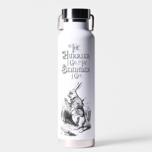 Alice in Wonderland White Rabbit with Watch Water Bottle