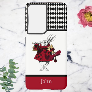 Alice in Wonderland White Red Rabbit with Trumpet Samsung Galaxy S21+ Case