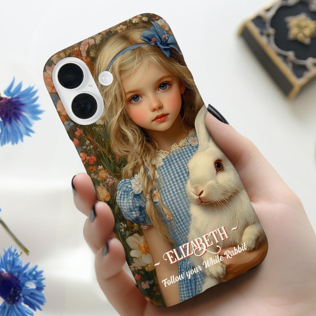 Alice in Wonderland with a White Rabbit Case-Mate iPhone Case (Creator Uploaded)