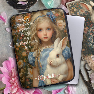 Alice in Wonderland with a White Rabbit Laptop Sleeve