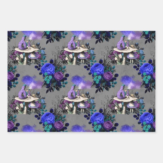 Alice in Wonderland with Caterpillar Wrapping Paper Sheets (Front)
