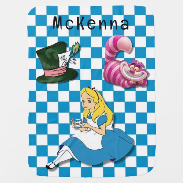 Alice in Wonderland With Cheshire Cat Baby Shower Baby Blanket (Front)