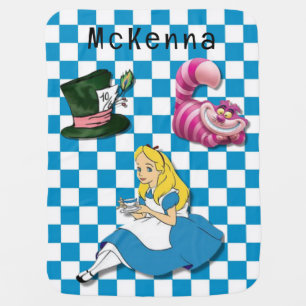 Alice in Wonderland With Cheshire Cat Baby Shower Blanket