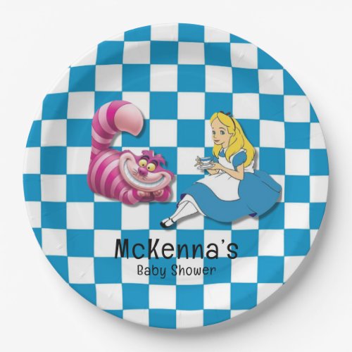 Alice in Wonderland With Cheshire Cat Baby Shower Paper Plates