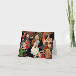 Alice in Wonderland with Friends Illustration Card