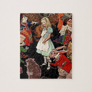 Alice in Wonderland with Friends Illustration Jigsaw Puzzle