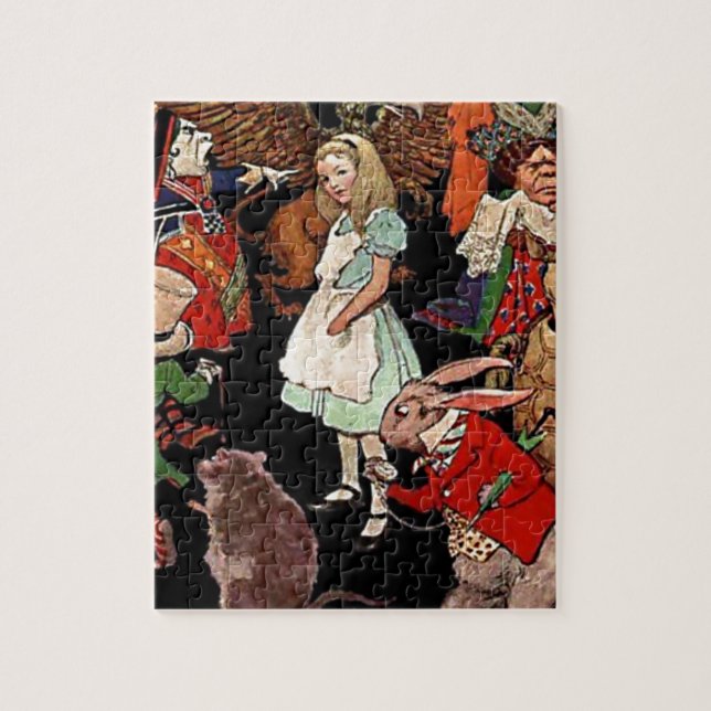 Alice in Wonderland with Friends Illustration Jigsaw Puzzle (Vertical)