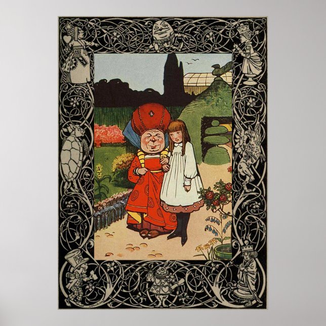 Alice In Wonderland With The Queen Poster (Front)