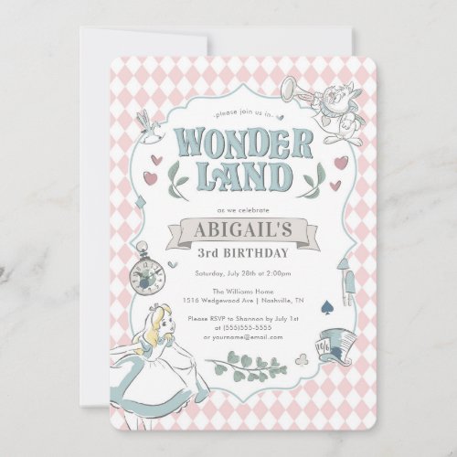 Alice in Wonderland  Wonderland Birthday  Invitation