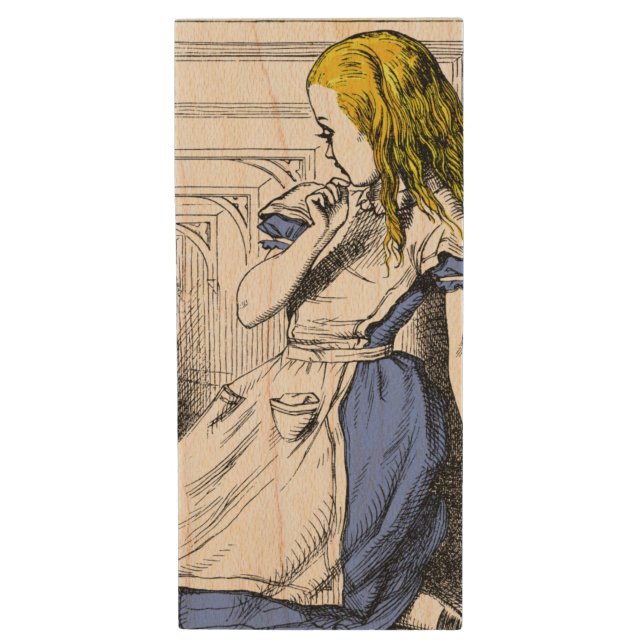 Alice in Wonderland Wood Flash Drive (Front Vertical)