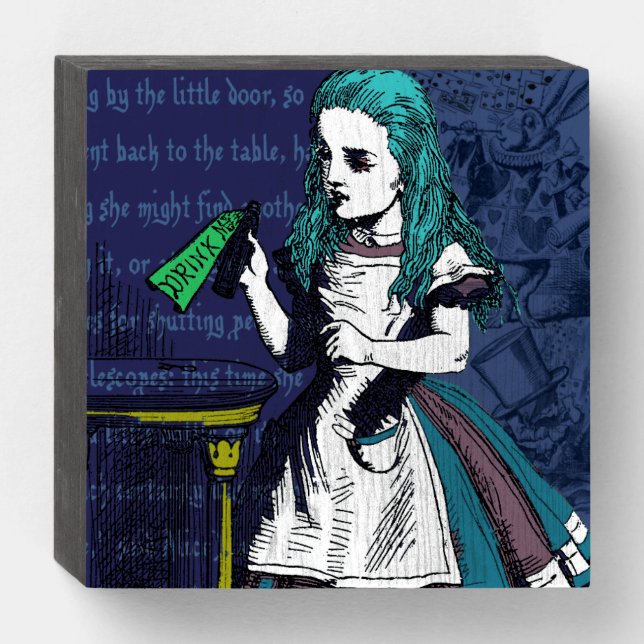 Alice in Wonderland Wooden Box Sign (Front Horizontal)