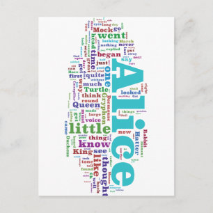 Alice in Wonderland Word Cloud Postcard