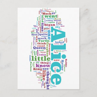Alice in Wonderland Word Cloud Postcard
