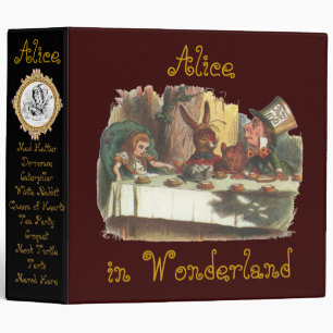 Alice in Wonderland Words on Back Spill Over Binder