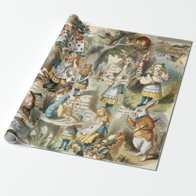 Alice In Wonderland Wrapping Paper (Unrolled)