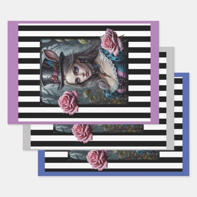 Alice in Wonderland Wrapping Paper Sheets (Set)