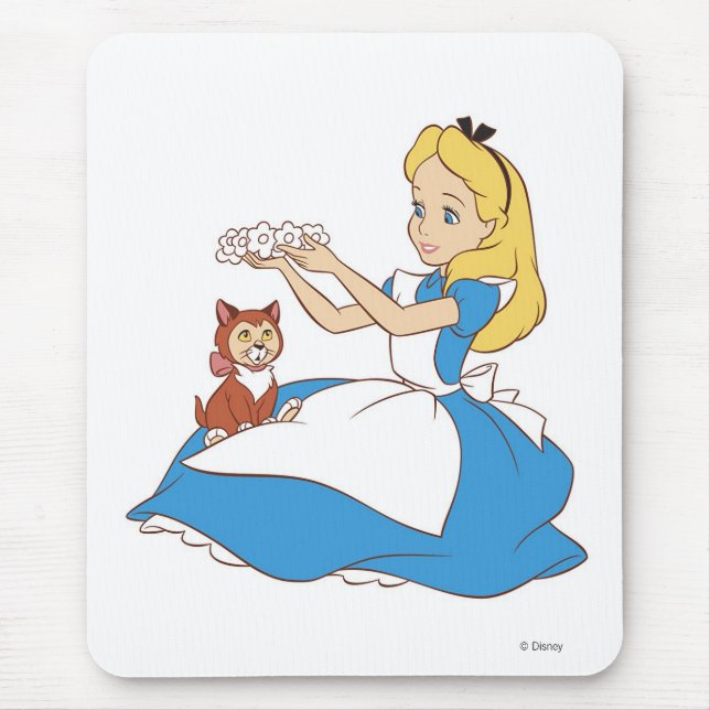 Alice in Wonderland's Alice and Dinah Disney Mouse Pad (Front)