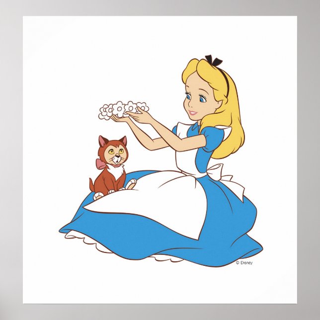 Alice in Wonderland's Alice and Dinah Disney Poster (Front)