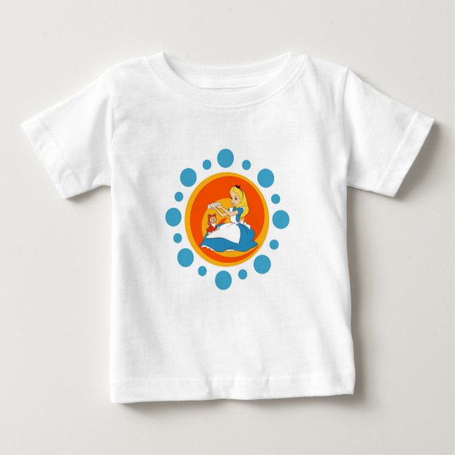 Alice in Wonderland's Alice and Dinah in Circle Baby T-Shirt (Front)