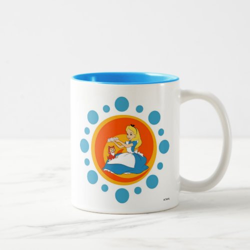 Alice in Wonderlands Alice and Dinah in Circle Two_Tone Coffee Mug