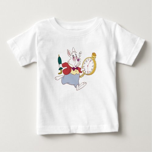 Alice in Wonderlands White Rabbit Running Disney Baby T_Shirt