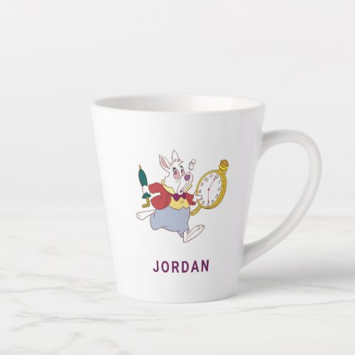 Alice in Wonderlands White Rabbit Running Disney Latte Mug