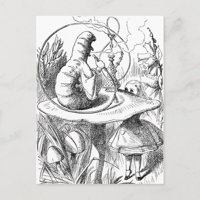 Alice Looking Up at the Caterpillar Postcard (Front)