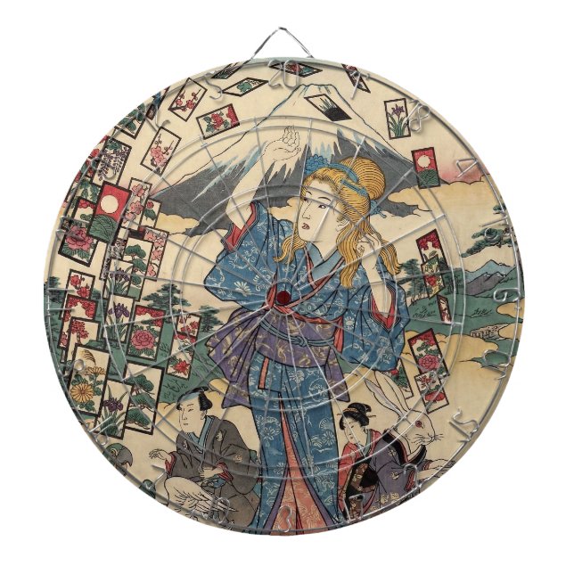 Alice Lost in Japan | Ukiyo-e Floating Wonderland Dart Board (Front)