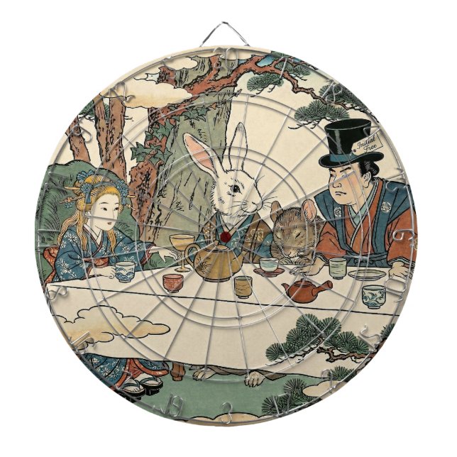 Alice Lost in Japan | Ukiyo-e Mad Tea Party Dart Board (Front)