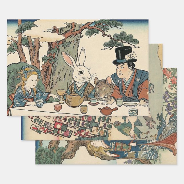 Alice Lost in Japan | Ukiyo-e Wrapping Paper Sheets (Set)