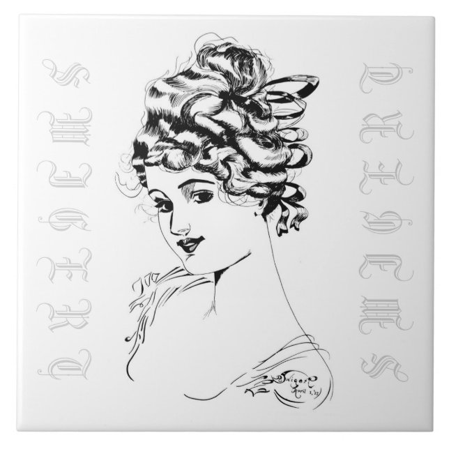 Alice M. McPherrin by Russell L. Swigert 1917 art  Ceramic Tile (Front)