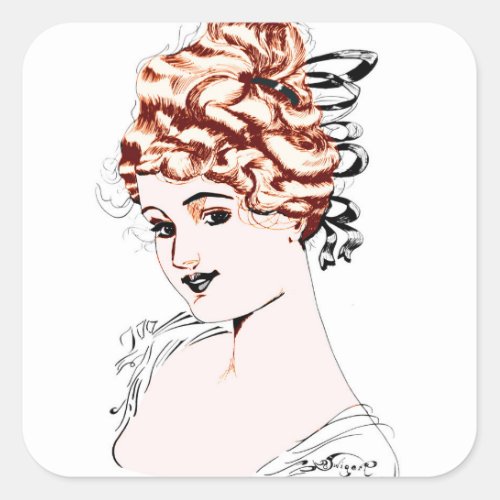 Alice M McPherrin by Russell L Swigert 1917 art  Square Sticker