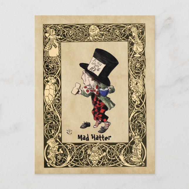 Alice - Mad Hatter  1865 Postcard (Front)