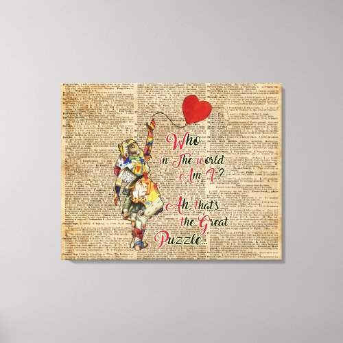 AliceMad Hatter Rabbit Vintage Collage Quote Canvas Print