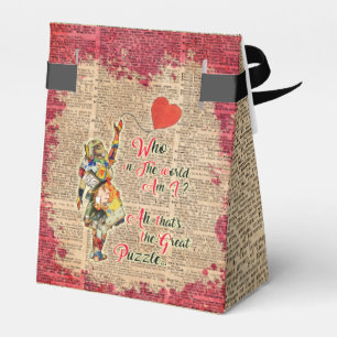 Alice,Mad Hatter &Rabbit Vintage Collage Quote Favor Boxes