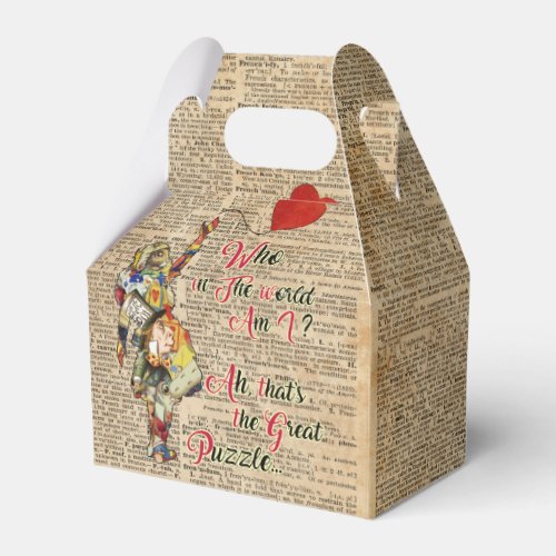 AliceMad Hatter Rabbit Vintage Collage Quote Favor Boxes