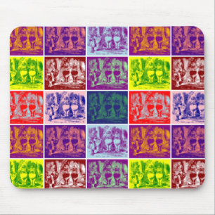 Alice meeting Tweedledum and Tweedledee pop art Mouse Pad