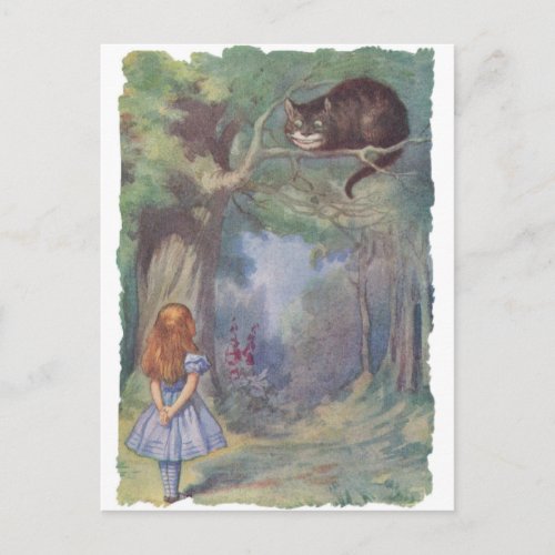 Alice meets Cheshire Cat Postcard