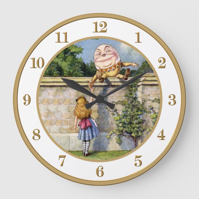 Alice Meets Humpty Dumpty in Wonderland. Large Clock (Front)