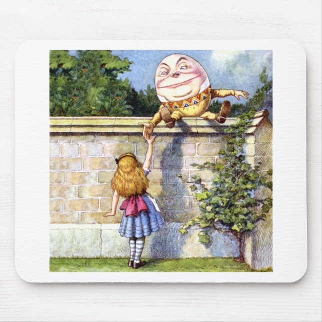 Alice Meets Humpty Dumpty in Wonderland Mouse Pad (Front)